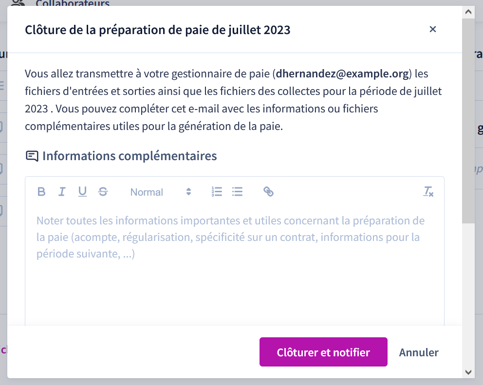 La clôture de la paie