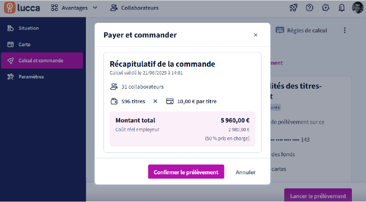 Vérification de la commande et distribution